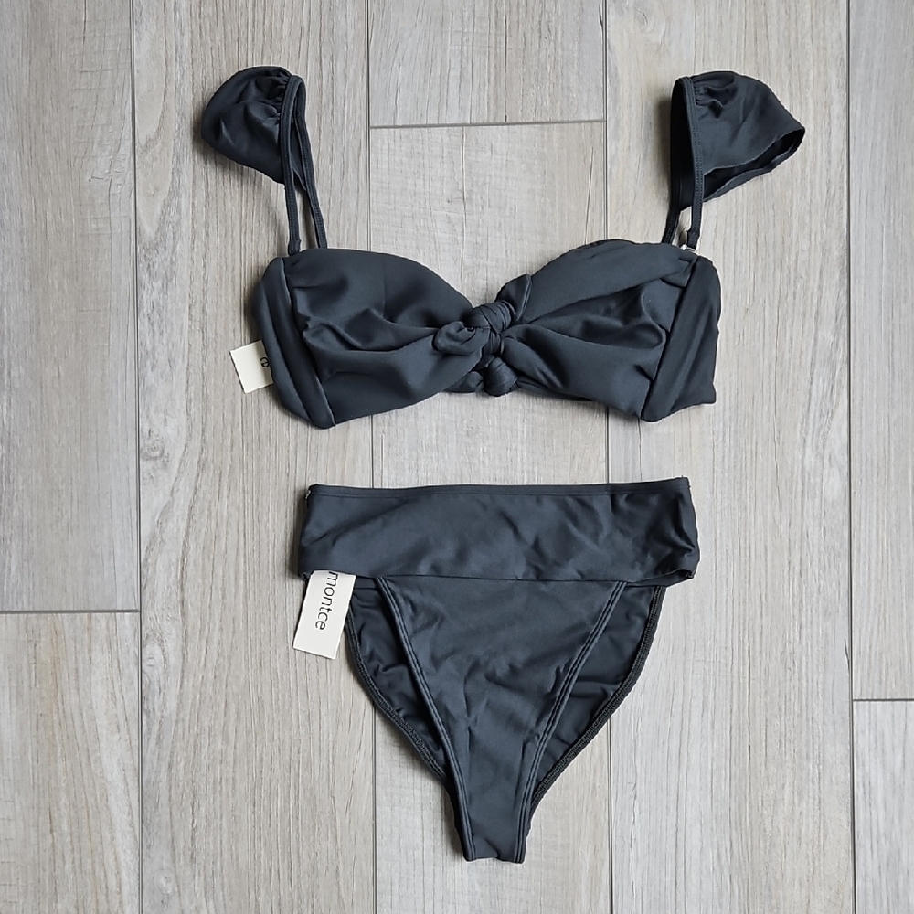 Montce Black Twist Front Bikini Set